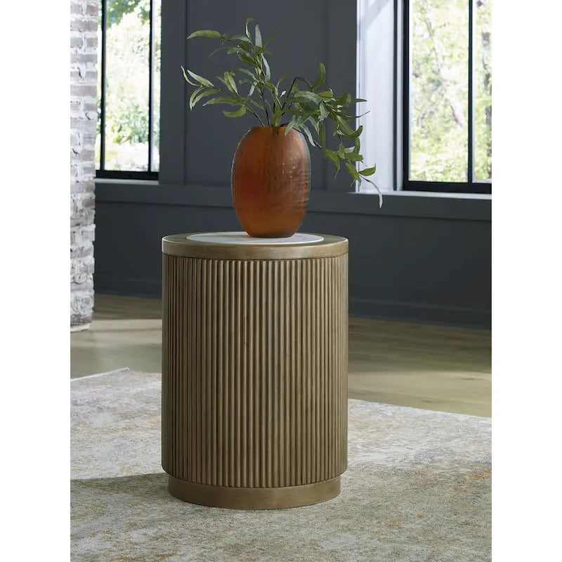 Signature Design by Ashley Camdill Light Brown/White End Table - 18.13  W x 18.13  D x 23.75  H