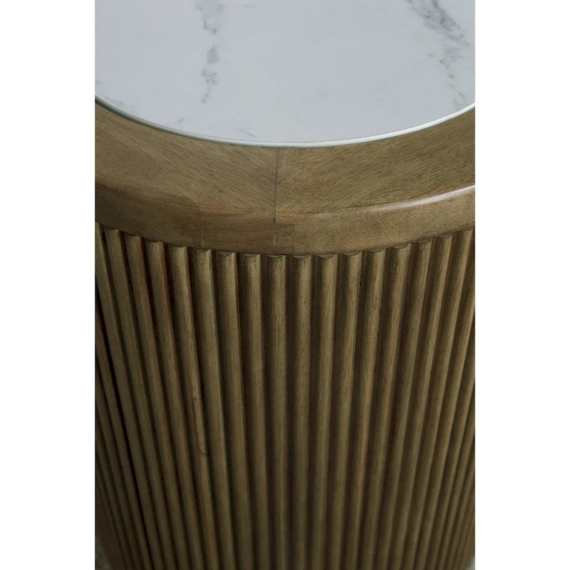 Signature Design by Ashley Camdill Light Brown/White End Table - 18.13  W x 18.13  D x 23.75  H