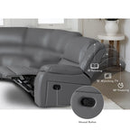 129 W 7-Seat Faux Leather Manual Recliner Large Sectional Reclining Sofa