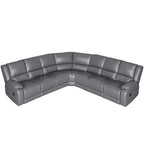 129 W 7-Seat Faux Leather Manual Recliner Large Sectional Reclining Sofa