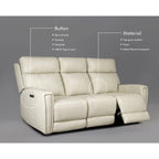 81.5  Genuine Leather Zero Gravity Power Recliner Sofa with Power Headrest, USB&USB-C Port