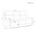 81.5  Genuine Leather Zero Gravity Power Recliner Sofa with Power Headrest, USB&USB-C Port