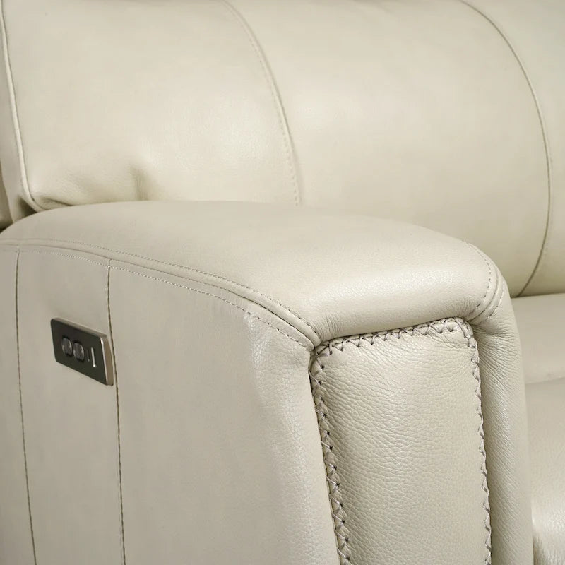 81.5  Genuine Leather Zero Gravity Power Recliner Sofa with Power Headrest, USB&USB-C Port