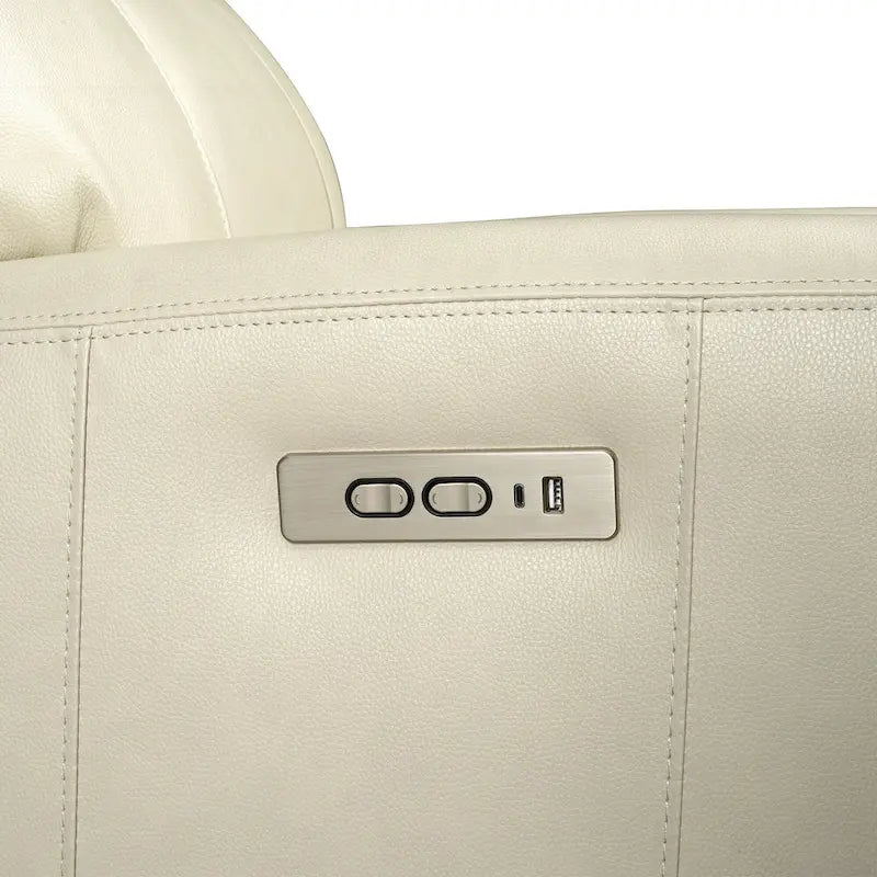 81.5  Genuine Leather Zero Gravity Power Recliner Sofa with Power Headrest, USB&USB-C Port