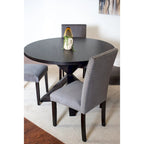 5-Piece Compact Dining Table and Chairs Set Modern Dining Table and Chairs Set with Chrome Nailhead Trim Chairs for Kitchen