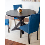 5-Piece Compact Dining Table and Chairs Set Modern Dining Table and Chairs Set with Chrome Nailhead Trim Chairs for Kitchen