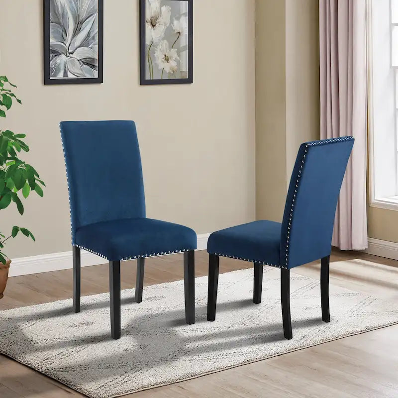 5-Piece Compact Dining Table and Chairs Set Modern Dining Table and Chairs Set with Chrome Nailhead Trim Chairs for Kitchen