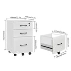 3 Drawer Wood Mobile File Cabinet