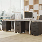 3 Drawer Wood Mobile File Cabinet