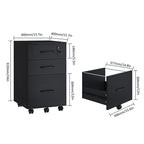 3 Drawer Wood Mobile File Cabinet