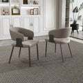 Dining Chairs Set of 2, PU Leather Kitchen Chairs with Metal Legs -Ergonomic Armrests, Comfortable Sponge Cushion, Sturdy Frame