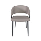 Dining Chairs Set of 2, PU Leather Kitchen Chairs with Metal Legs -Ergonomic Armrests, Comfortable Sponge Cushion, Sturdy Frame