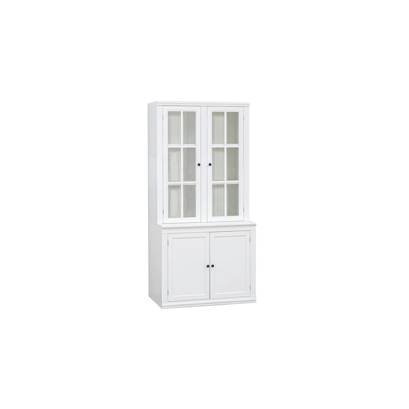 75.25 Tall Display Cabinet with Tempered Glass Double Doors, Traditional Style China Cabinet for Living Room, Kitchen, Home