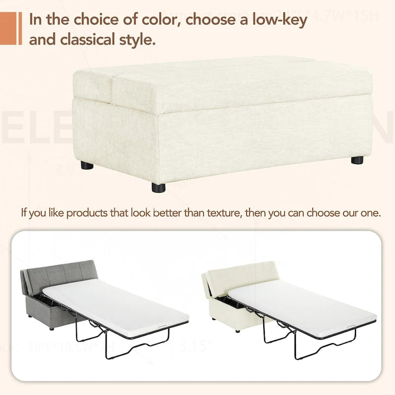 Versatile Folding Ottoman Sleeper Bed for Comfortable Accommodation