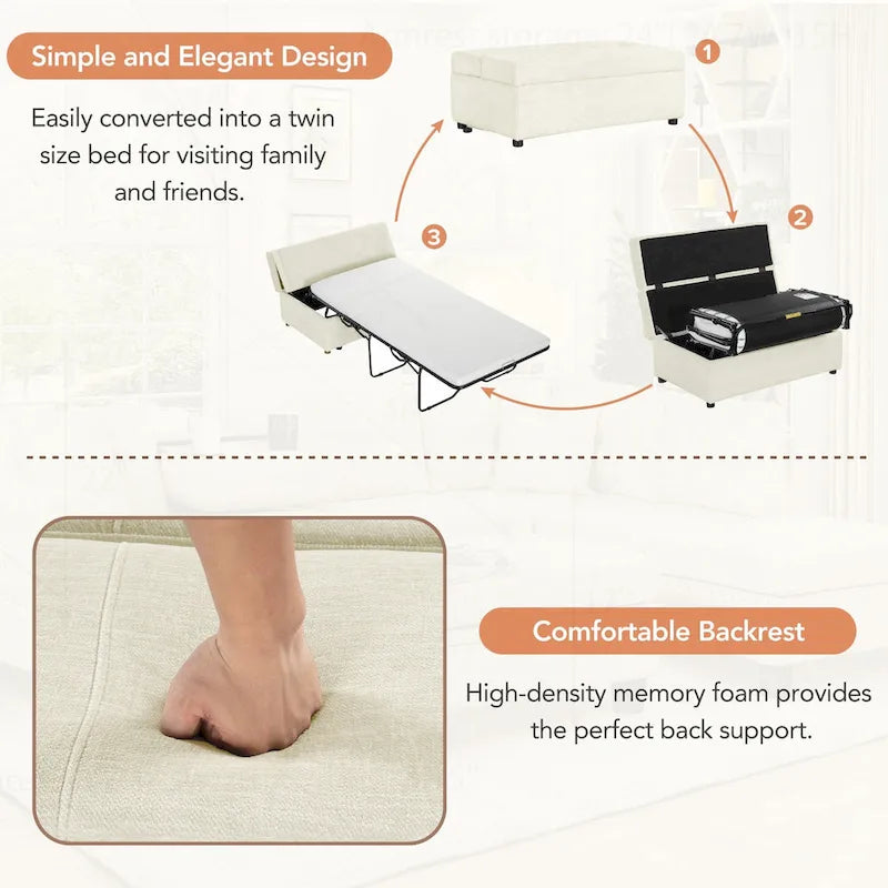 Versatile Folding Ottoman Sleeper Bed for Comfortable Accommodation