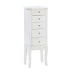 Scalloped Jewelry Armoire with Drawers - 35.5 - White