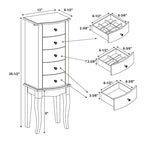 Scalloped Jewelry Armoire with Drawers - 35.5 - White