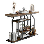 47.24  Rustic Long Console Entry Table Sofa Storage Table Behind Couch with 4 Tier Shelves