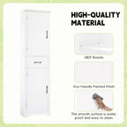 Tall Bathroom Storage Cabinet, Freestanding Storage Cabinet with Two Doors and Adjustable Shelves, Door Shelve Design