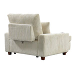 Upholstered Chaise Lounge with Adjustable Backrest Lounge Chair