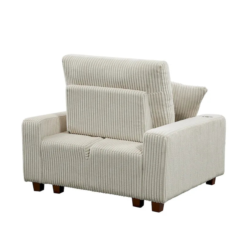 Upholstered Chaise Lounge with Adjustable Backrest Lounge Chair