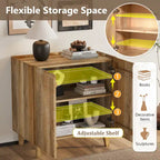28W Accent Sideboard Cabinet with Storage with Fluted Design and Adjustable Shelf - N/A