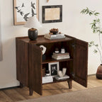 28W Accent Sideboard Cabinet with Storage with Fluted Design and Adjustable Shelf - N/A
