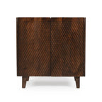 28W Accent Sideboard Cabinet with Storage with Fluted Design and Adjustable Shelf - N/A