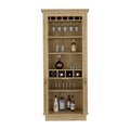 Lafayette Bar Cabinet with 4-Bottle Rack, Upper Glass Holder and Dual Door Design
