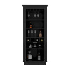 Lafayette Bar Cabinet with 4-Bottle Rack, Upper Glass Holder and Dual Door Design