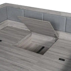Wooden Daybed Sofa Bed Frame L-Shaped Storage Daybed with 3 Storage Drawers and 3 Built-in Storage Compartments