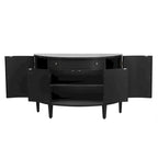 Curved Design Storage Cabinet made of Fraxinus Mandschuric Solid Wood Veneer, Adjustable Shelves