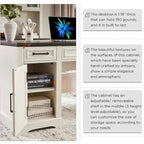 58  Large Computer Desk with Drawers, Embossed Texture Office Desk