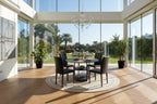 Modern Dining Table Set,Round Table with Storage & Technology Fabric Dining Chairs,Easy to Install