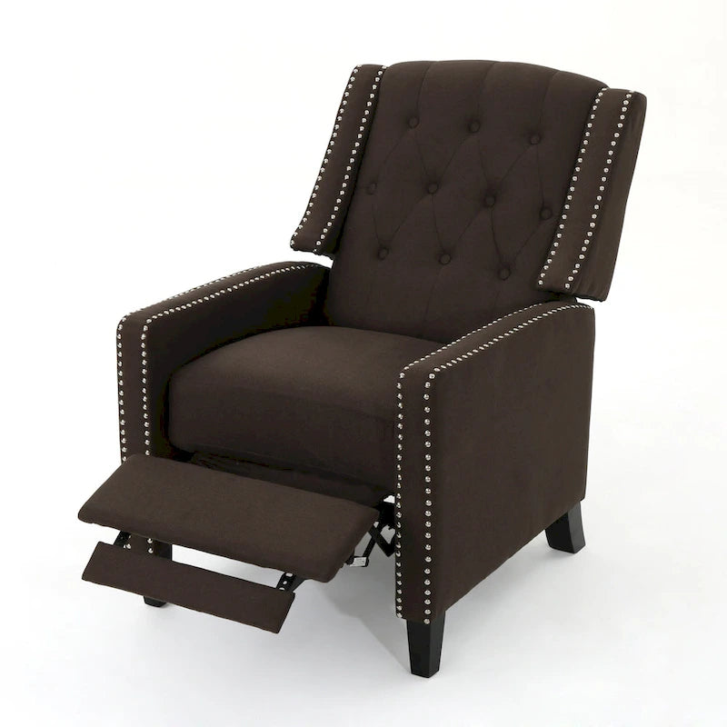 Roomfitters Classic Fabric Push Back Chair, Elegant Recliner for Living Room, Bedroom