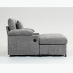 Chenille Oversized Chair with Ottoman & USB