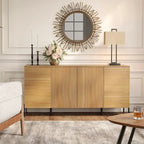 WAMPAT 3-Piece Modern Bedroom Furniture Set, Includes Sideboard Buffet Cabinet, Set of 2 Night Stands,