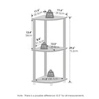 Furinno Turn-N-Tube 3-Tier Multipurpose Corner Shelf, Display Shelf