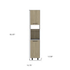 HomeRoots 82 Gray And Oak Wood Pantry Or Storage Closet - 15.75' X '82.05' X '13.58