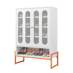 5.9H Foot Double-Sided Door Shoe Cabinet With Movable Double-Layer Partitions And Hollow Base Moisture-Proof And Seismic Design