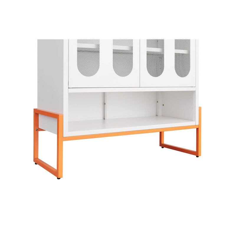 5.9H Foot Double-Sided Door Shoe Cabinet With Movable Double-Layer Partitions And Hollow Base Moisture-Proof And Seismic Design
