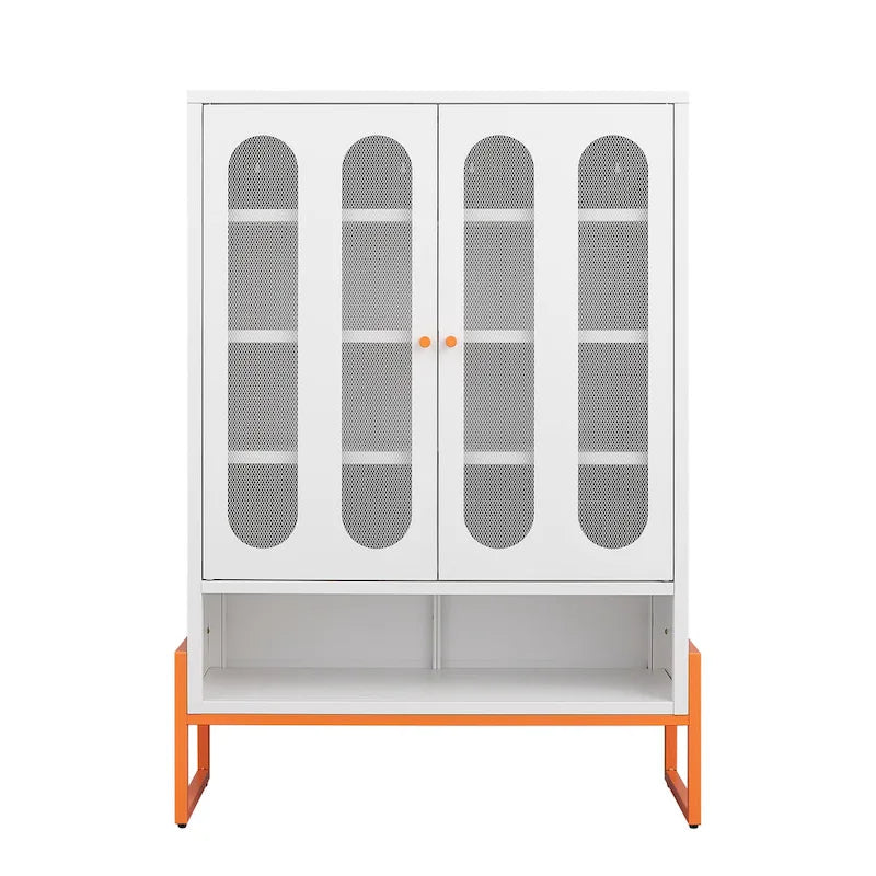 5.9H Foot Double-Sided Door Shoe Cabinet With Movable Double-Layer Partitions And Hollow Base Moisture-Proof And Seismic Design