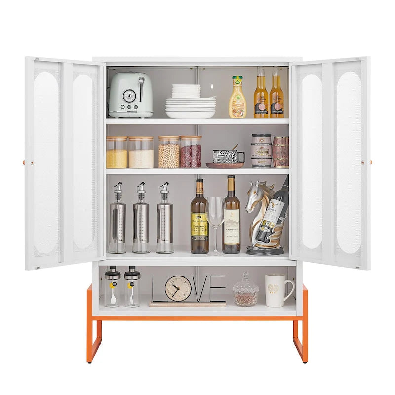 5.9H Foot Double-Sided Door Shoe Cabinet With Movable Double-Layer Partitions And Hollow Base Moisture-Proof And Seismic Design