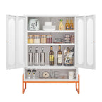 5.9H Foot Double-Sided Door Shoe Cabinet With Movable Double-Layer Partitions And Hollow Base Moisture-Proof And Seismic Design