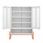 5.9H Foot Double-Sided Door Shoe Cabinet With Movable Double-Layer Partitions And Hollow Base Moisture-Proof And Seismic Design