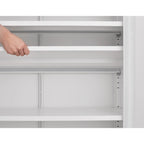 5.9H Foot Double-Sided Door Shoe Cabinet With Movable Double-Layer Partitions And Hollow Base Moisture-Proof And Seismic Design