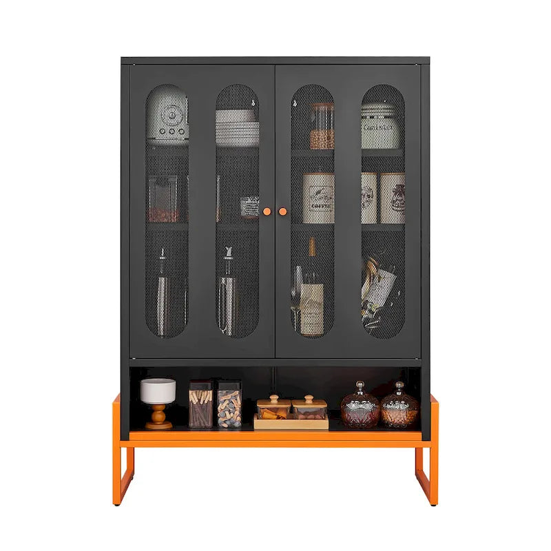 5.9H Foot Double-Sided Door Shoe Cabinet With Movable Double-Layer Partitions And Hollow Base Moisture-Proof And Seismic Design