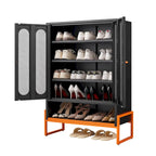 5.9H Foot Double-Sided Door Shoe Cabinet With Movable Double-Layer Partitions And Hollow Base Moisture-Proof And Seismic Design