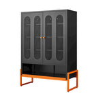5.9H Foot Double-Sided Door Shoe Cabinet With Movable Double-Layer Partitions And Hollow Base Moisture-Proof And Seismic Design