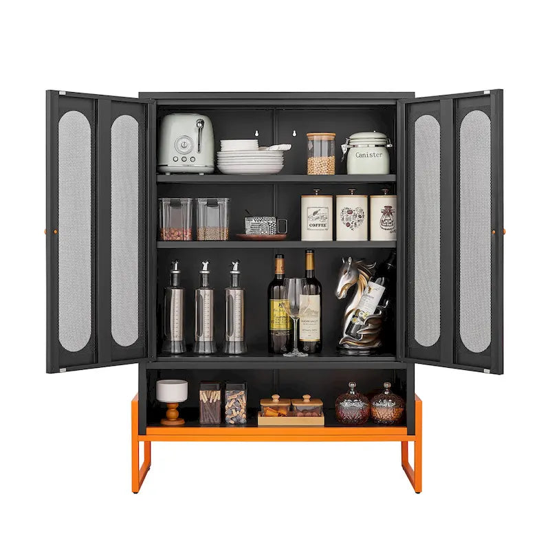 5.9H Foot Double-Sided Door Shoe Cabinet With Movable Double-Layer Partitions And Hollow Base Moisture-Proof And Seismic Design